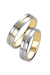 Wedding rings in 14ct Gold and Whitegold with Diamonds Breuning