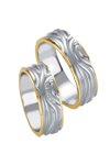 Wedding rings in 14ct Gold and Whitegold with Diamonds Breuning