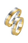 Wedding rings in 14ct Gold and Whitegold with Diamonds Breuning