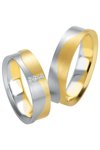 Wedding rings in 14ct Gold and Whitegold with Diamonds Breuning