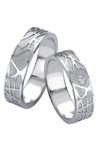 Wedding rings in 14ct Whitegold with Diamonds Breuning