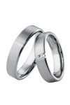 Wedding rings in 8ct Whitegold with Diamond Breuning