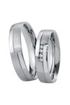 Wedding rings in 8ct Whitegold with Diamond Breuning