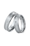 Wedding rings in 8ct Whitegold with Diamond Breuning