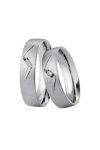 Wedding rings in 8ct Whitegold with Diamond Breuning