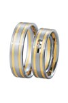 Wedding rings in 8ct Gold and Whitegold with Diamond Breuning