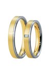 Wedding rings in 8ct Gold and Whitegold with Diamond Breuning