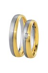 Wedding rings in 8ct Gold and Whitegold with Diamond Breuning