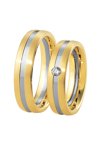 Wedding rings in 8ct Gold and Whitegold with Diamond Breuning