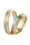 Wedding rings in 8ct Gold and Whitegold with Diamonds Breuning