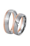 Wedding rings 8ct Pink Gold and Whitegold with Diamond Breuning