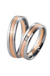 Wedding rings 8ct Pink Gold and Whitegold with Diamond Breuning