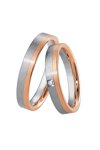 Wedding rings 8ct Pink Gold and Whitegold with Diamond Breuning