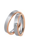 Wedding rings 8ct Pink Gold and Whitegold with Diamond Breuning