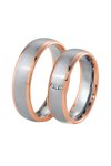 Wedding rings 8ct Pink Gold and Whitegold with Diamond Breuning