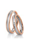 Wedding rings 8ct Pink Gold and Whitegold with Diamond Breuning