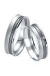 Wedding rings in 14ct Whitegold with Diamonds Breuning