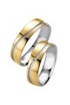 Wedding rings in Silver 925 Sterling Silver and 14ct Gold with Diamonds Breuning