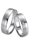 Wedding rings in Silver 925 Sterling Silver and 14ct Gold with Diamonds Breuning