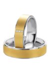 Wedding rings in Silver 925 Sterling Silver and 14ct Gold with Diamonds Breuning