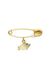 Pin 14ct Gold with hanging charms