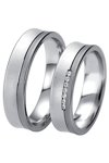 Wedding rings from 14ct Whitegold with Diamond Breuning