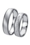 Wedding rings from 14ct Whitegold with Diamond Breuning