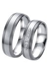 Wedding rings from 14ct Whitegold with Diamond Breuning