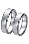 Wedding rings from 14ct Whitegold with Diamond Breuning