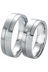 Wedding rings from 14ct Whitegold with Diamond Breuning