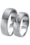 Wedding rings from 14ct Whitegold with Diamond Breuning