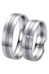 Wedding rings from 14ct Whitegold with Diamond Breuning