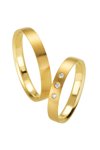 Wedding rings in 8ct Gold with Diamond Breuning