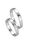 Wedding rings in 8ct Whitegold with Diamond Breuning