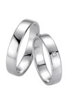 Wedding rings in 8ct Whitegold with Diamond Breuning