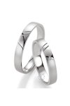 Wedding rings in 8ct Whitegold with Diamond