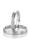 Wedding rings in 8ct Whitegold with Diamond