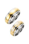 Wedding rings in 14ct Gold and Whitegold with Diamonds Breuning