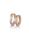 Wedding rings 8ct Pink Gold and Whitegold with Diamonds Breuning