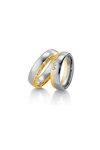 Wedding rings in 8ct Gold and Whitegold with Diamonds Breuning