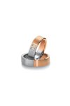 Wedding rings 8ct Pink Gold and Whitegold with Diamonds Breuning