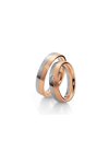 Wedding rings 8ct Pink Gold and Whitegold with Diamonds Breuning