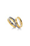 Wedding rings in 8ct Gold and Whitegold with Diamonds Breuning