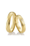 Wedding rings in 8ct Gold with Diamond Benz