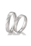 Wedding rings in 8ct Whitegold with Diamond