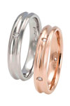 Wedding rings 18 Carats Rose Gold and Whitegold With Diamonds by FaCaDoro