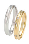 Wedding rings 18ct Gold and Whitegold With Diamonds by FaCaDoro