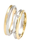 Wedding rings 18 Carats Rose Gold and Whitegold With Diamonds by FaCaDoro