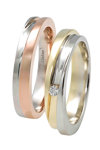 Wedding rings 18 Carats Rose Gold and Whitegold With Diamonds by FaCaDoro