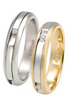 Wedding rings 18 Carats Gold and Whitegold With Diamonds by FaCaDoro